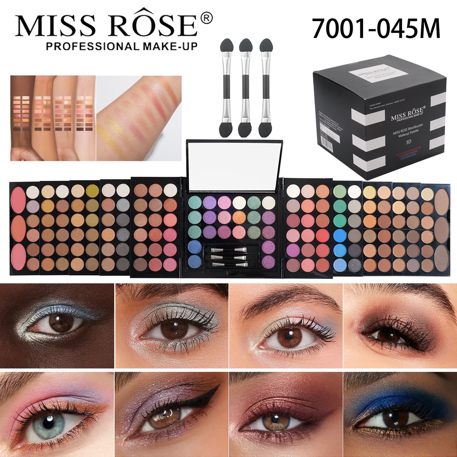 MISSROSE Cross-Border Makeup Palette Set, Eyeshadow and Lip Gloss Combo Kit, Lipstick Blush Highlighter Powder