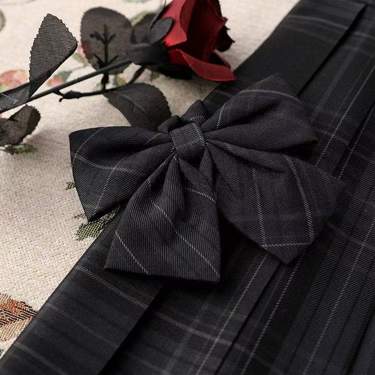 Authentic half skirt [Charcoal Gray] uniform pleated skirt authentic student academic style high-waisted versatile Japanese-style.