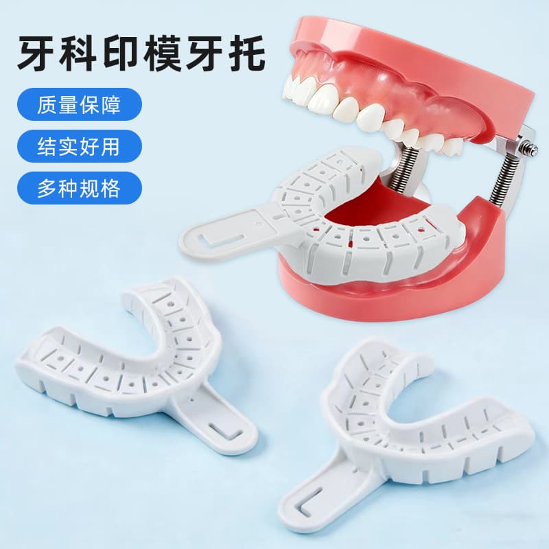 Dental Disposable Impression Tray Plastic Dental Tray Plaster Impression Mesh White Dental Tray