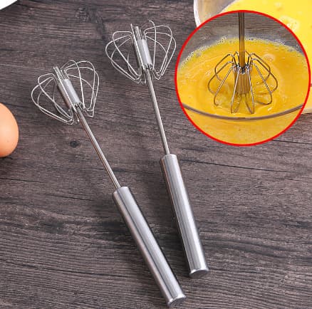Stainless Steel Semi-Automatic Egg Beater Egg and Cream Mixing Stick Household Manual Press-Type Rotary Egg Whisk