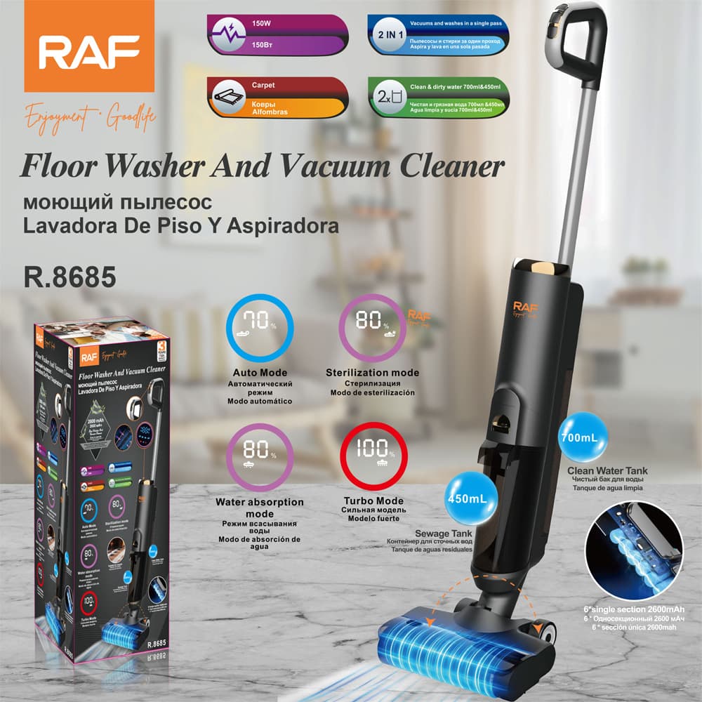 RAF Cross-Border Vacuum Cleaner Wet Dry Vacuum Mop 2-in-1 Multi-Functional Cleaner Wash and Mop Combo Cordless