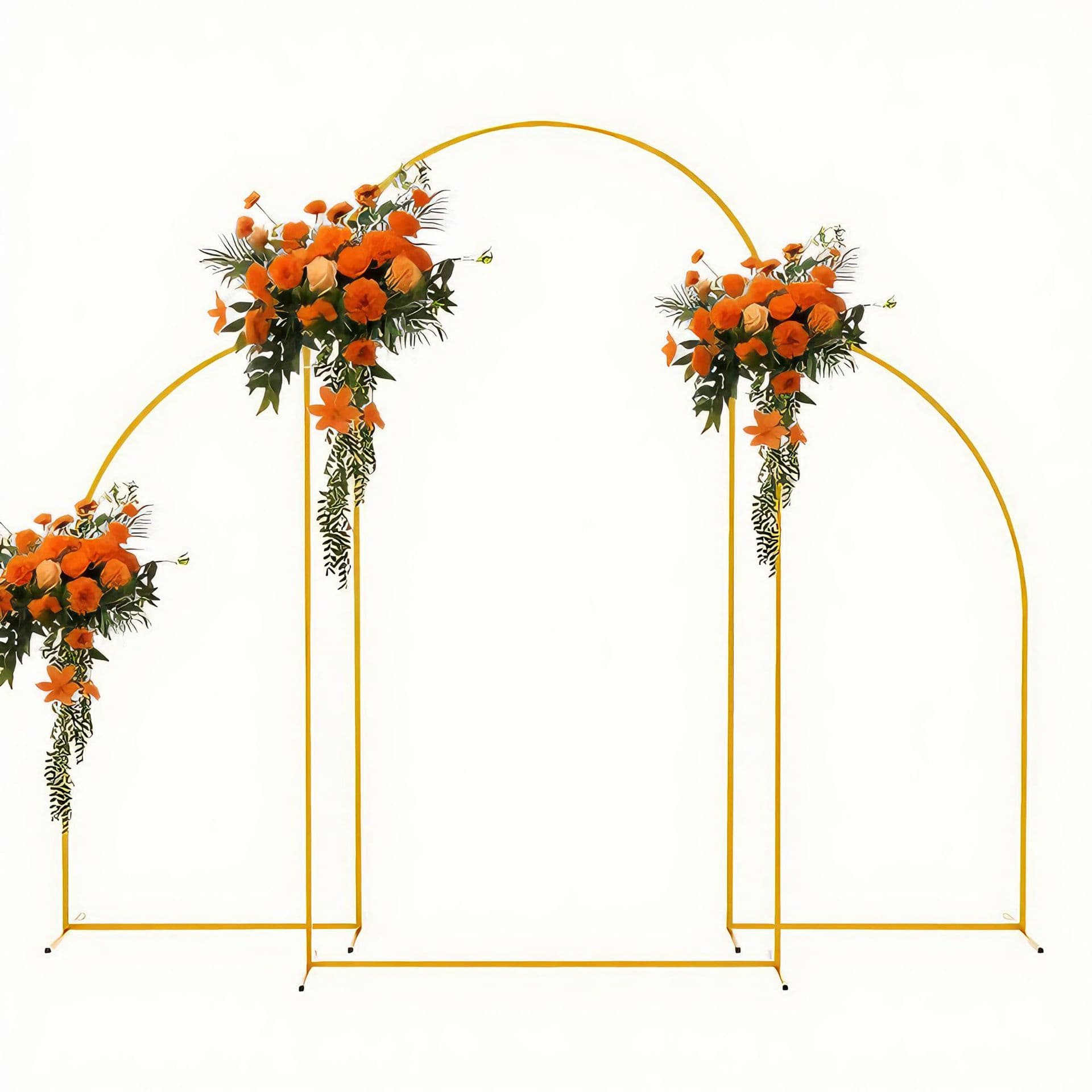 Half Moon Arch 3-Piece Set Gold Iron Wedding Arch Curved Background Prop Arch Stand Birthday Party Decoration