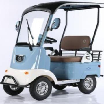 Electric Tricycle with Canopy for Elderly Home Use, DA1 Self-Balancing Tricycle with Rain Cover