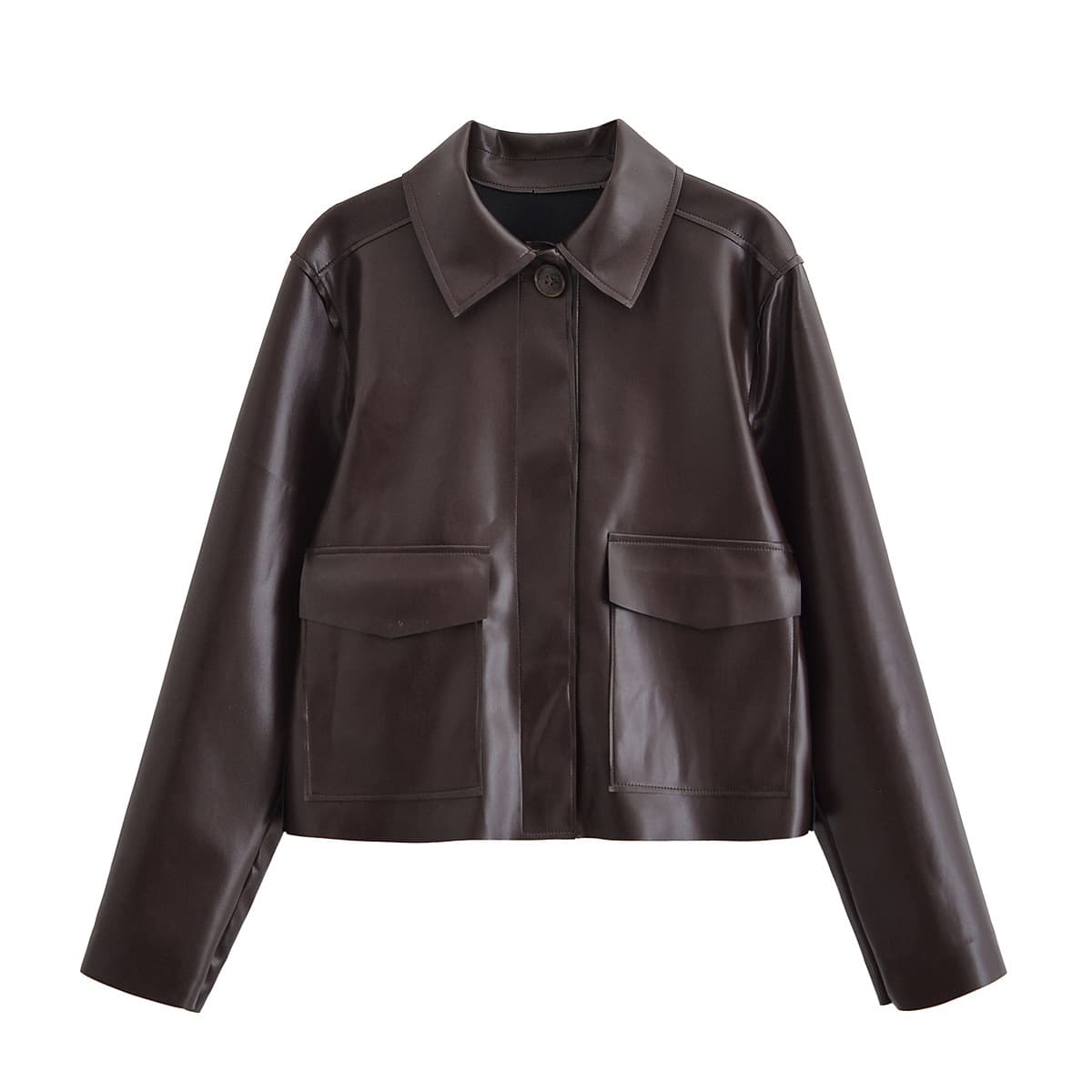 AliExpress Cross-border Trade 2025 New Women's Vintage Old Money Style Retro Premium Leather Jacket Coat for Commute
