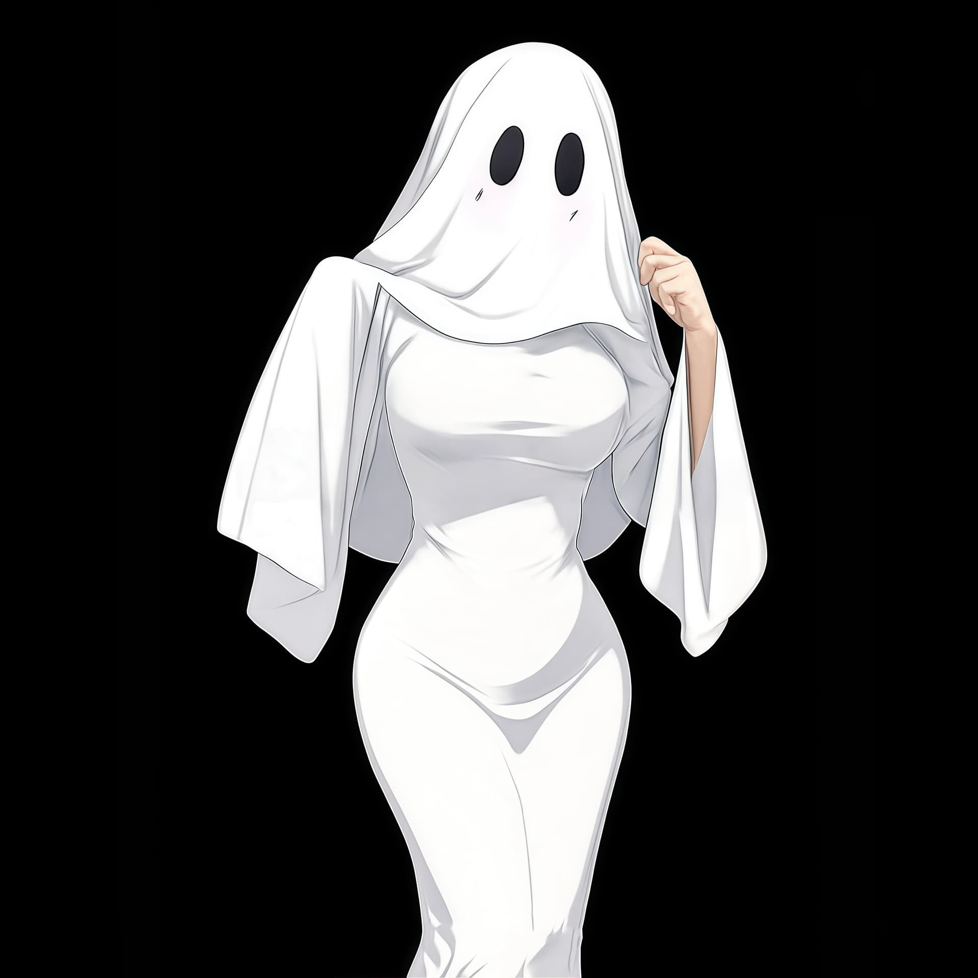 Ghost Girl Cosplay Costume Halloween Apricot Lady Same Style Cute Ghost Cosplay Dress White Adult