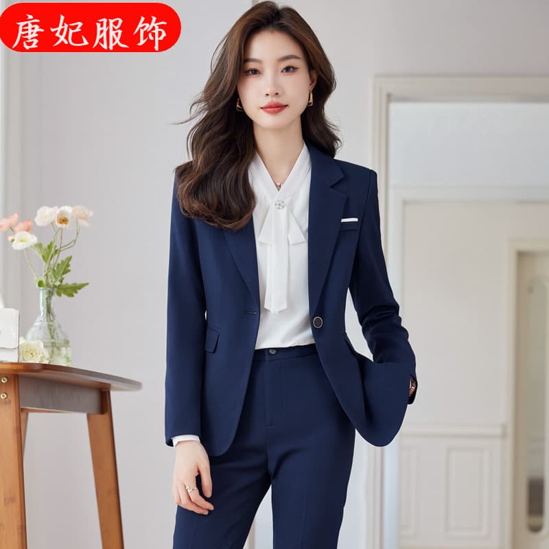 Blue suit suit for women spring, autumn and winter new manager work clothes high-end formal wear professional temperament suit jacket