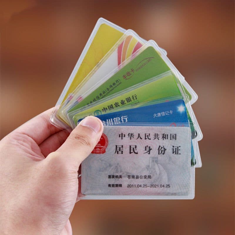 Card holder, ID holder, bank card holder, matte anti-magnetic, waterproof, transparent 2 card slots, bus PVC ID card protector T