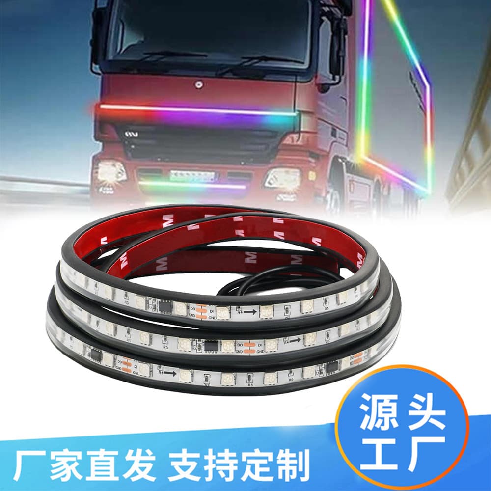 24V Truck Van Modified Ambient Light Grille Flowing Light Colorful Flowing Sun Visor Running Light Decorative Light Strip