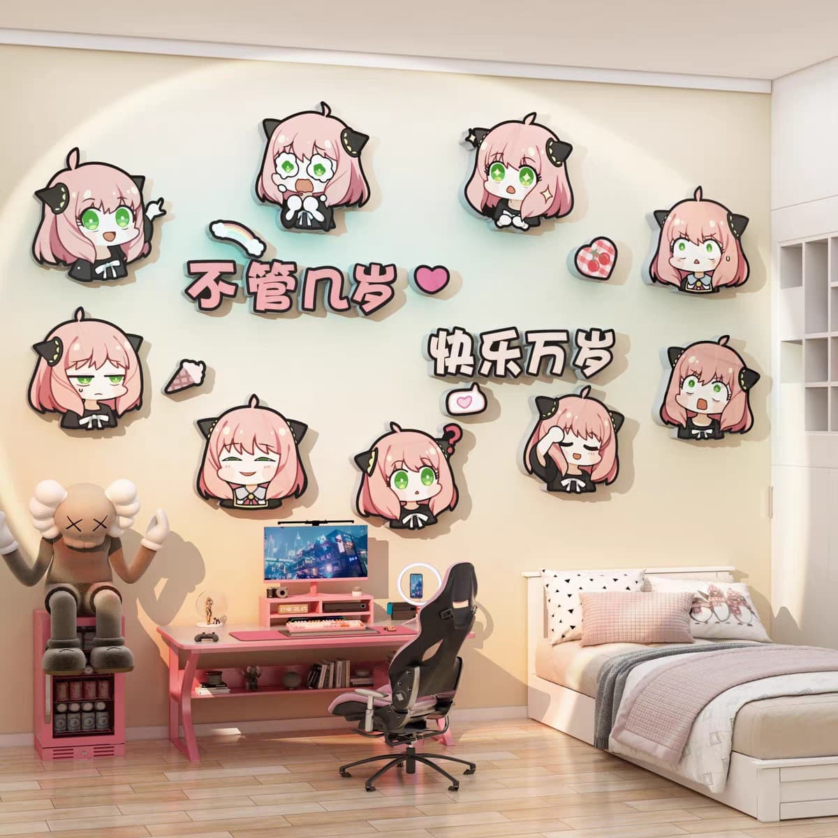 Anime Anya Wall Sticker for Kids Room Decoration, Gaming Room Bedroom Wall Art