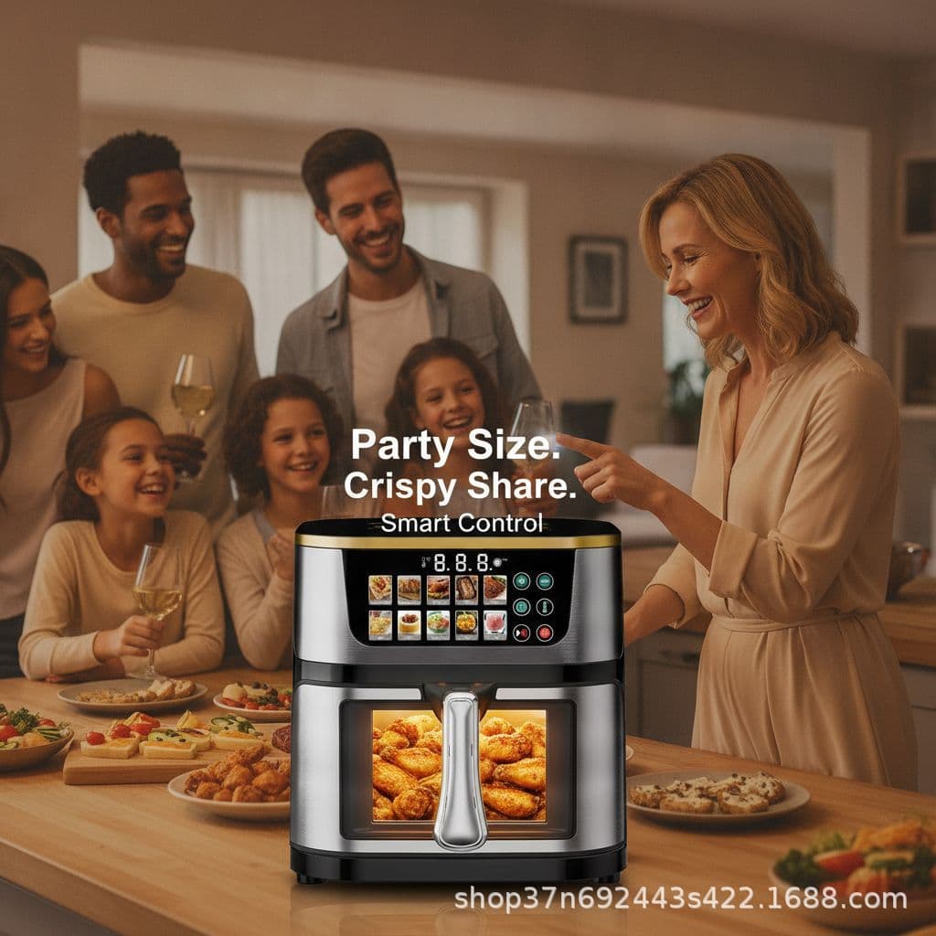 Stainless Steel Household Large Capacity Smart Air Fryer Multifunctional Automatic 12L Airfryer