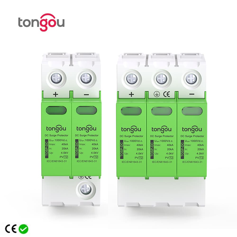 SPD surge protector for photovoltaic DC, compliant with creepage safety distance, 2P/3P solar lightning protection circuit breaker