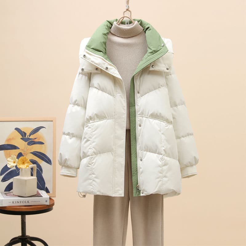Winter 2025 new Korean style women's down jacket mid-length style thickened cold-proof cotton-padded jacket cross-border