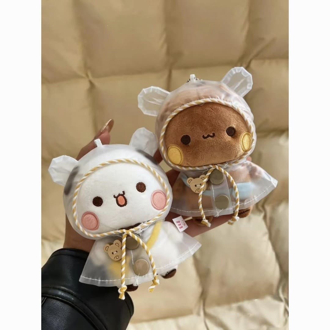 Raincoat Bear Charm - Soft and Cute Cartoon Plush Toy, Bag Accessory, Healing for Girls, Rainy Day Vibe
