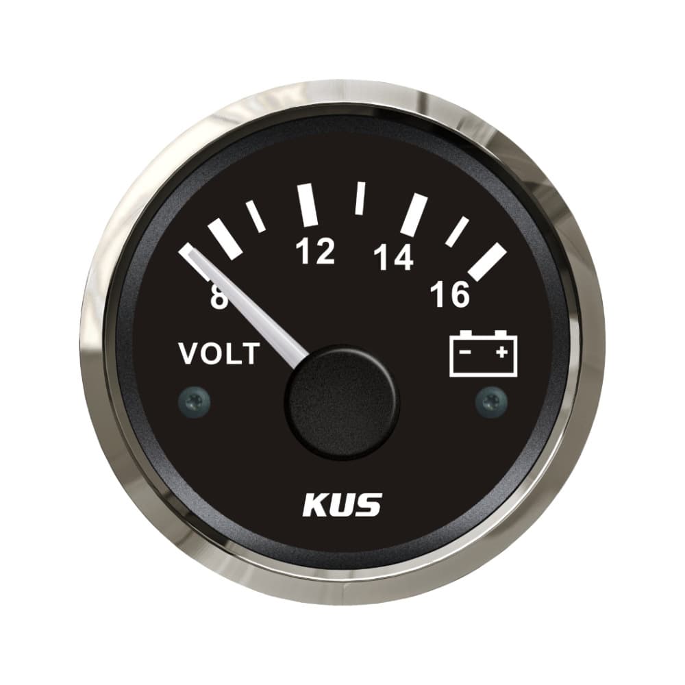 Kus Instrument 52mm Mounting Diameter 12V 24V Voltage Meter for Ships, Cars, and Rvs with Night Light