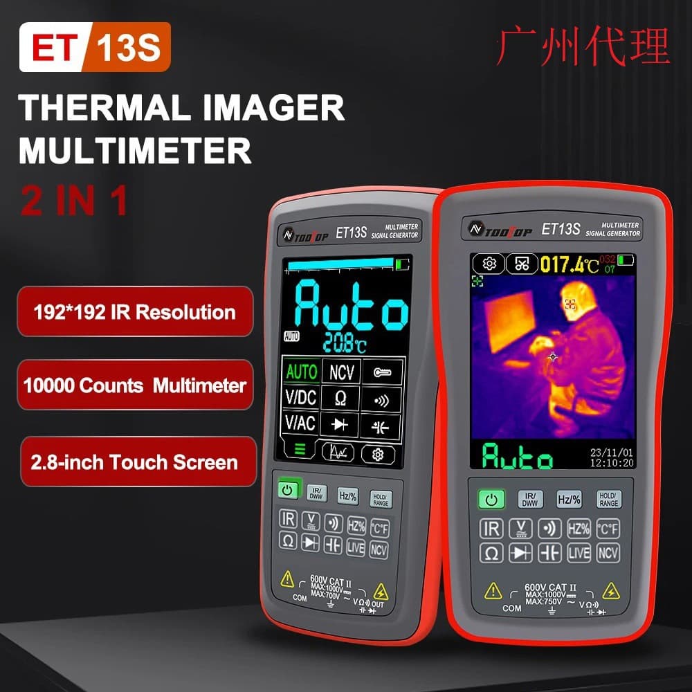 Tooltop Thermal Imaging Meter Et13S Multimeter Upgraded Version 192*192 Resolution Thermal Imaging Multimeter 2-in-1