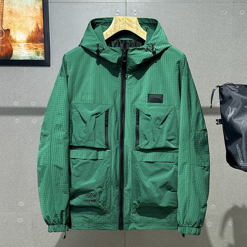 2025 New Plus Size Men's Windbreaker Jacket for Heavyweight Up to 300 lbs, Spring Hiking Coat