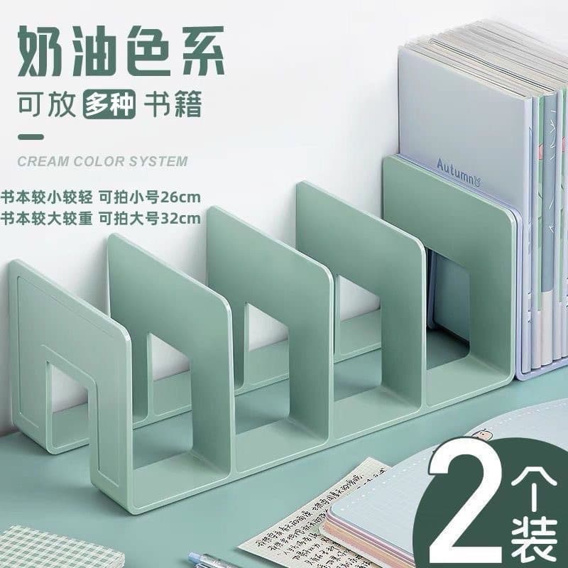 Bookend Desktop Storage Fixed Book Stand Bookshelf Storage Rack Plastic Organizer Desk Reading Stand Book Clip
