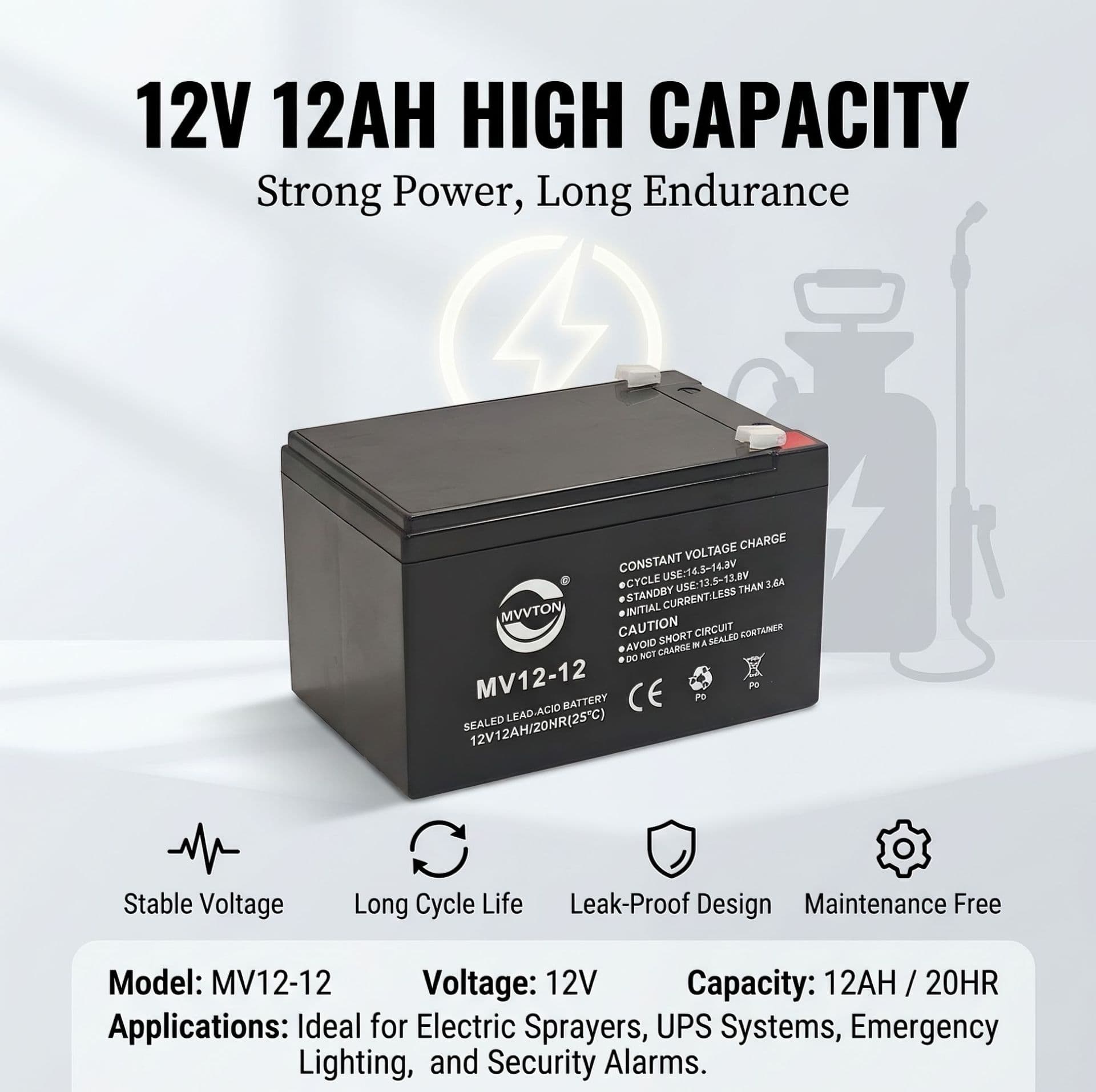 Factory Direct Lead-Acid Battery 12V12AH Energy Storage Battery UPS Outdoor Power DC Screen Battery