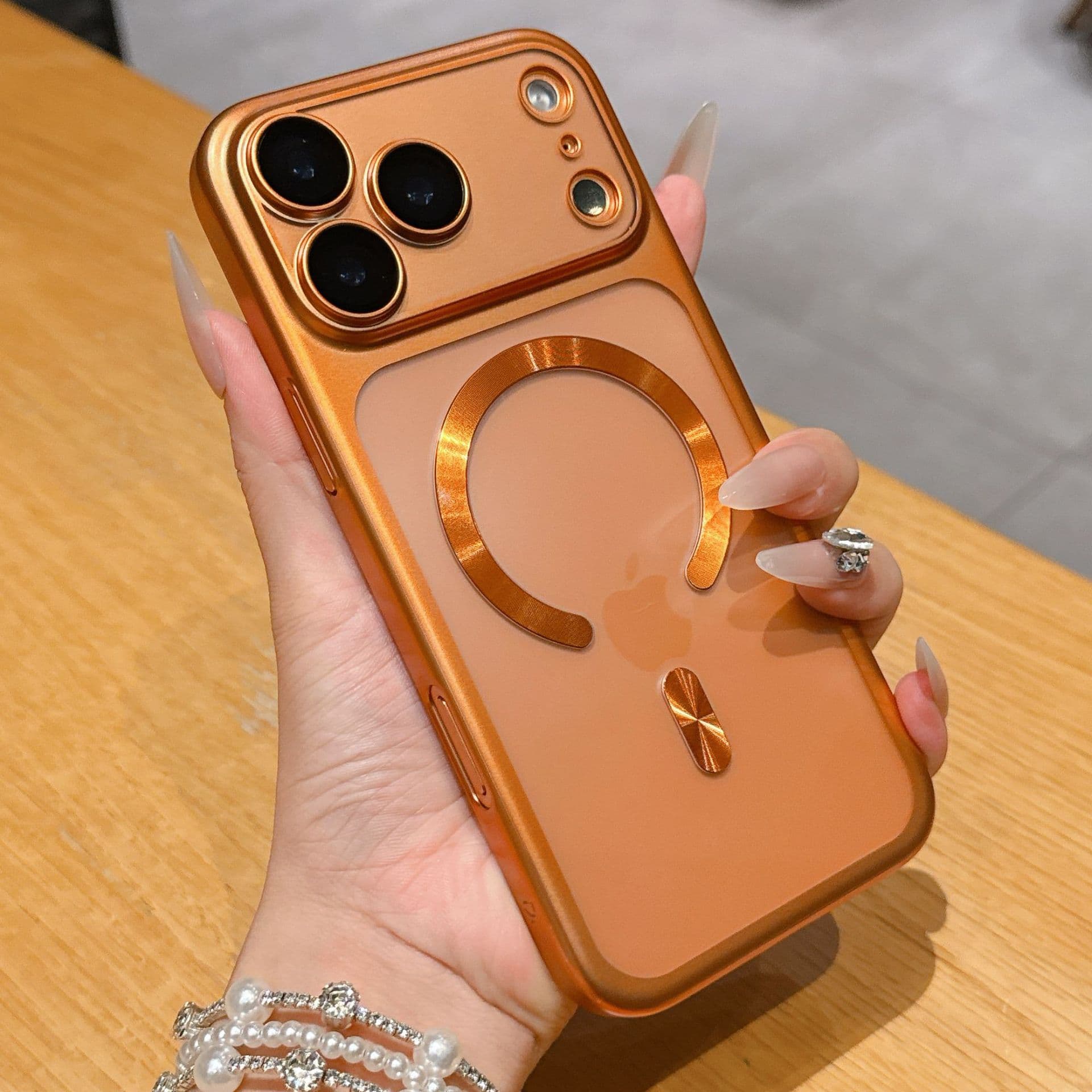 Magnetic Phone Case for iPhone 17, Matte Electroplated, Full Coverage PC Shockproof Protective Cover for Apple 16 Pro Max, 15