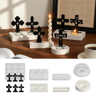 New Ins Style Cross Candle Holder Plug Board Silicone Mold DIY Aromatherapy Plaster Base Insert Mold