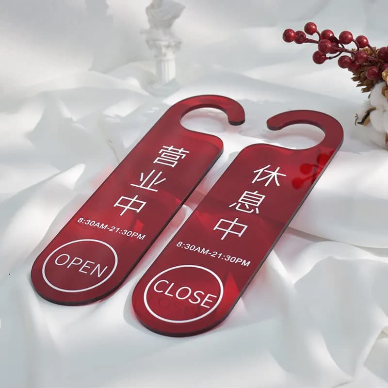 Colored Acrylic Open Sign - Clothing store no-drill hanging tag, courtyard acrylic engraved indicator