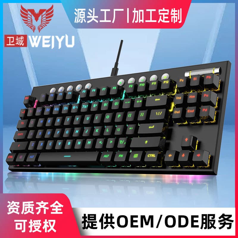 Custom Mechanical Keyboard with Russian Layout, Blue Switches, Tri-Mode, Gaming Customization