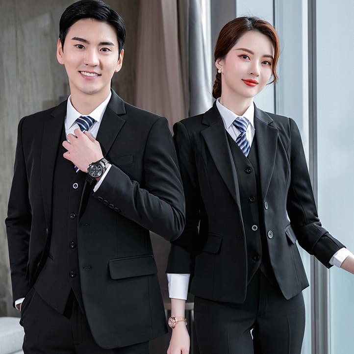 Women's suit, professional attire, unisex suit, workwear, business interview formal wear, three-piece work uniform.