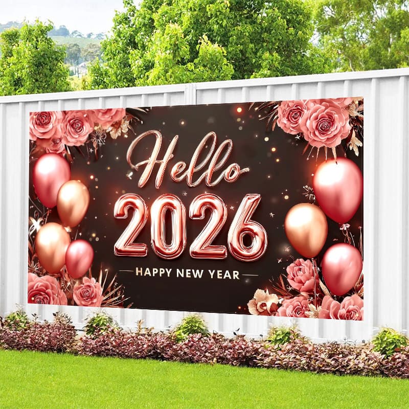 Cross-border factory custom Christmas backdrop for festive atmosphere decoration and indoor 2026 New Year banner customization