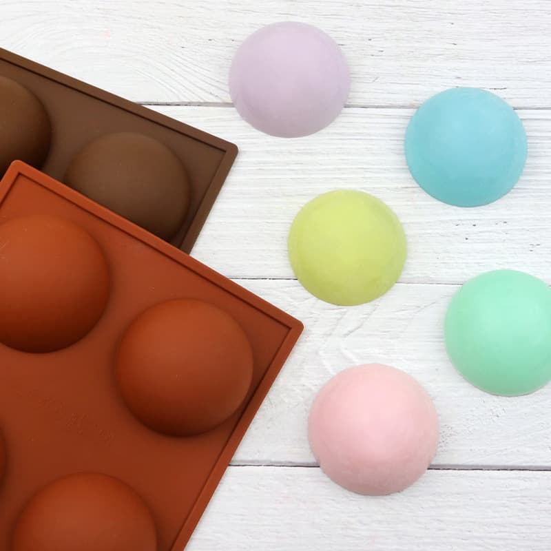 Xingka 6-Cell Large Half-Round Silicone Cake Mold Multi-Hole Chocolate Mold DIY Soap Mold Round Baking Mold