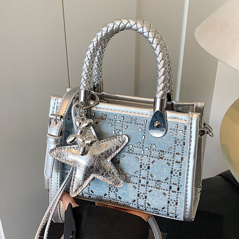 Cross-border Factory Wholesale Small Bag Women 2025 New Exquisite Handbag Full Diamond Light Luxury Shoulder Bag Crossbody Handbag