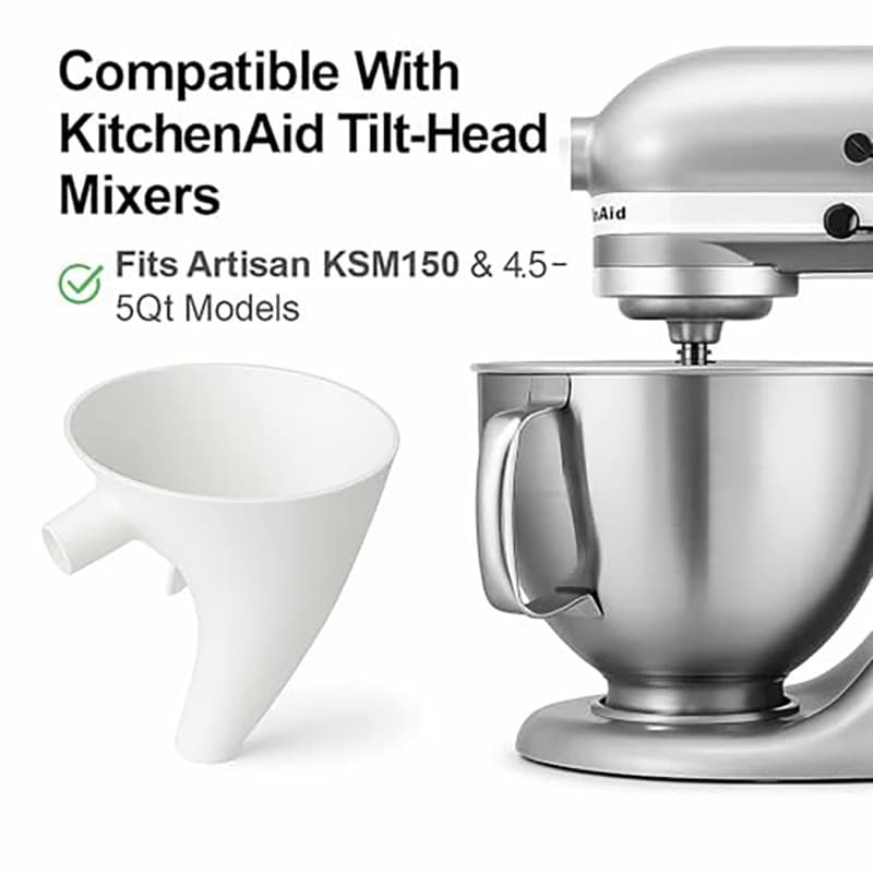 Compatible Funnel for KitchenAid Artisan KSM150 Stand Mixer Flour Funnel