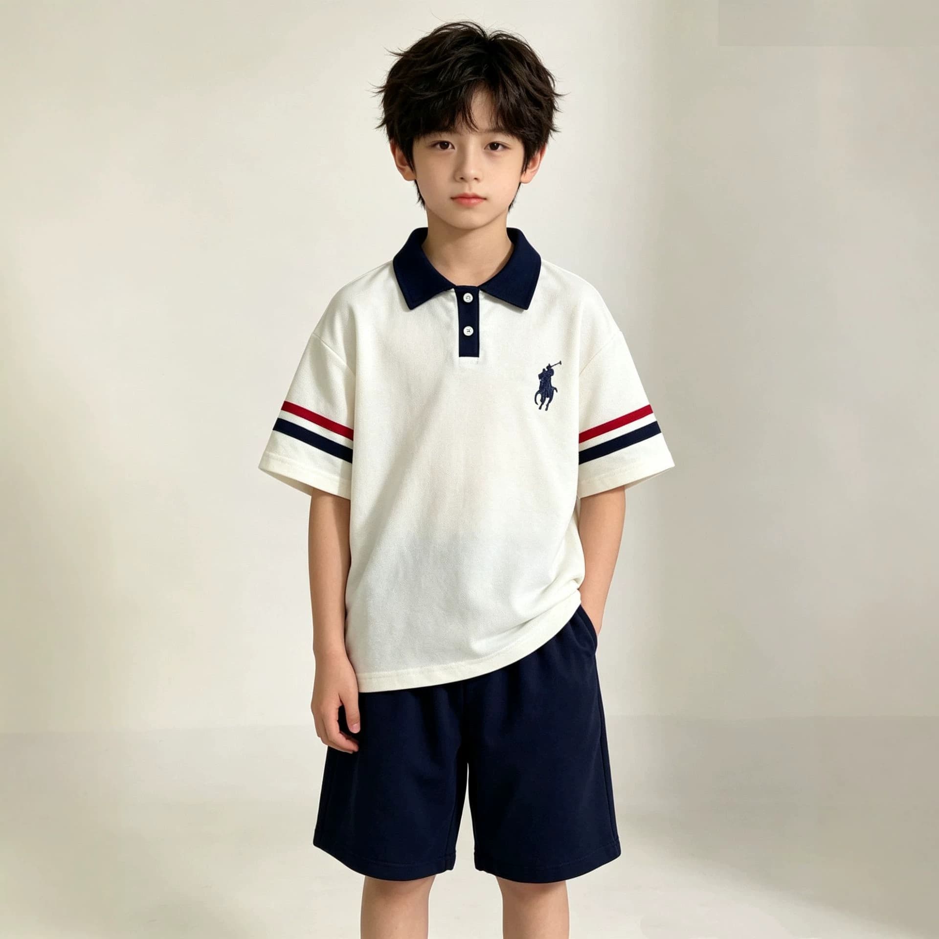 Boys Summer Short Sleeve T-Shirt 2026 New Cool Kids Wear Lightweight Loose Polo Shirt for Middle and Older Children Summer Fashion