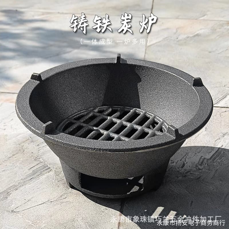 Charcoal stove, wood-fired stove, heating stove, brazier, charcoal-burning, firewood-burning brazier, traditional brazier, old-fashioned cast iron