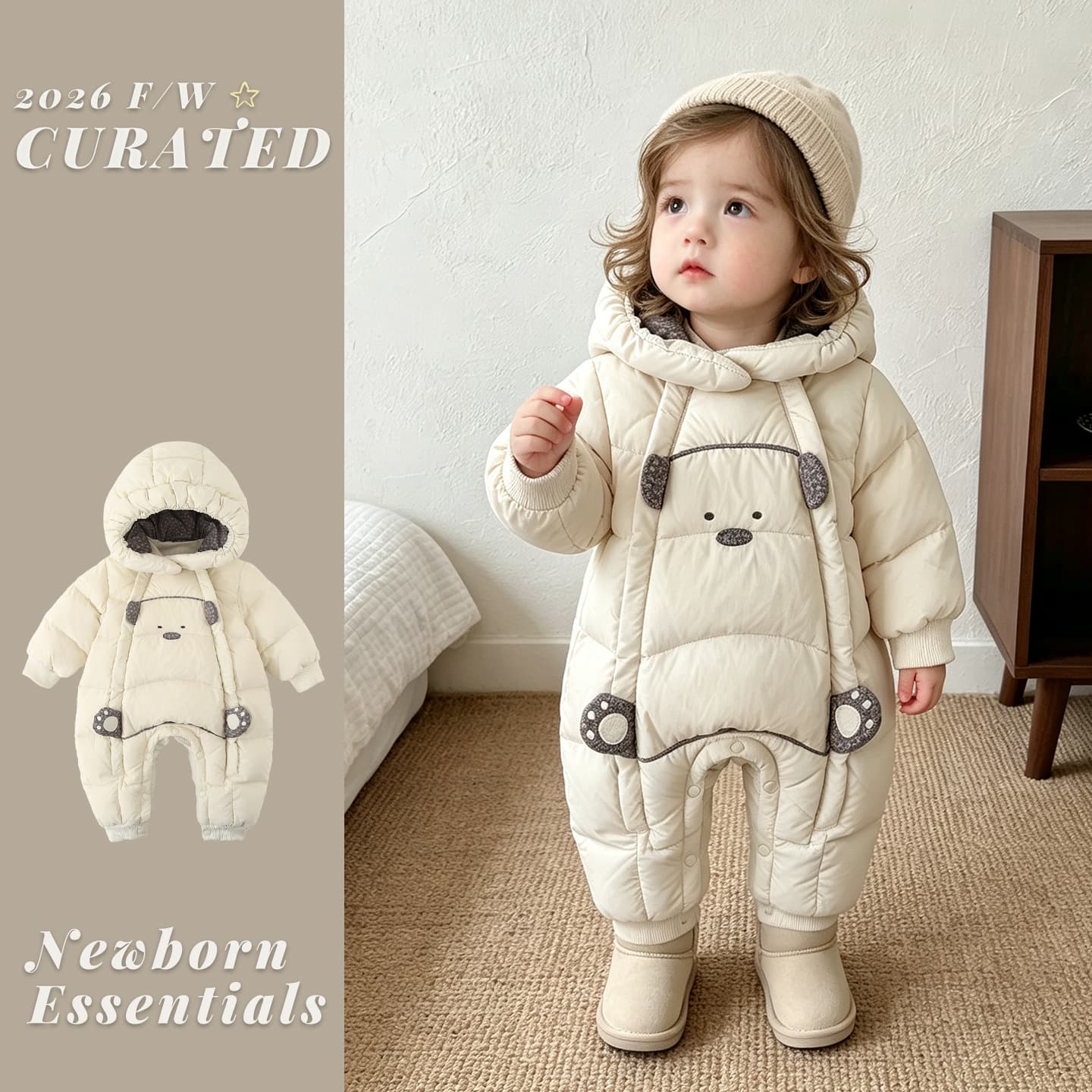Baby Winter Down Jacket Boys Romper White Duck Down Outfit Winter Newborn Thickened Warm Crawling Suit