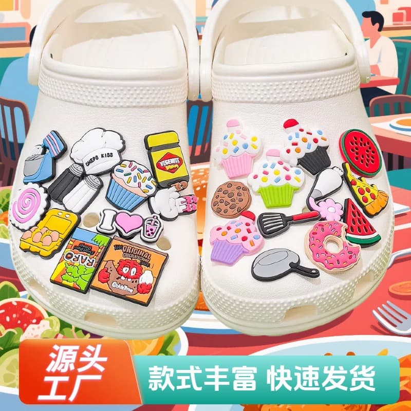 Cross-border spot goods, perforated shoes, casual style, shoe buckles, DIY shoe accessories, perforated shoes, beach bags, cute decorative buckles.