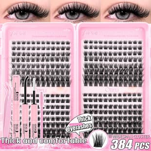Cross-Border Hot Selling Self-Lash Extension Sectional False Lashes Soft Realistic Natural Voluminous DIY Lash Extension Kit