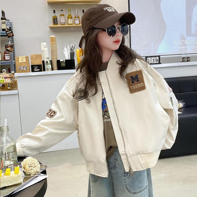 Girls' Spring and Autumn Jacket 2026 New Style Baseball Jacket Fashionable Girls' Coat Spring Clothing