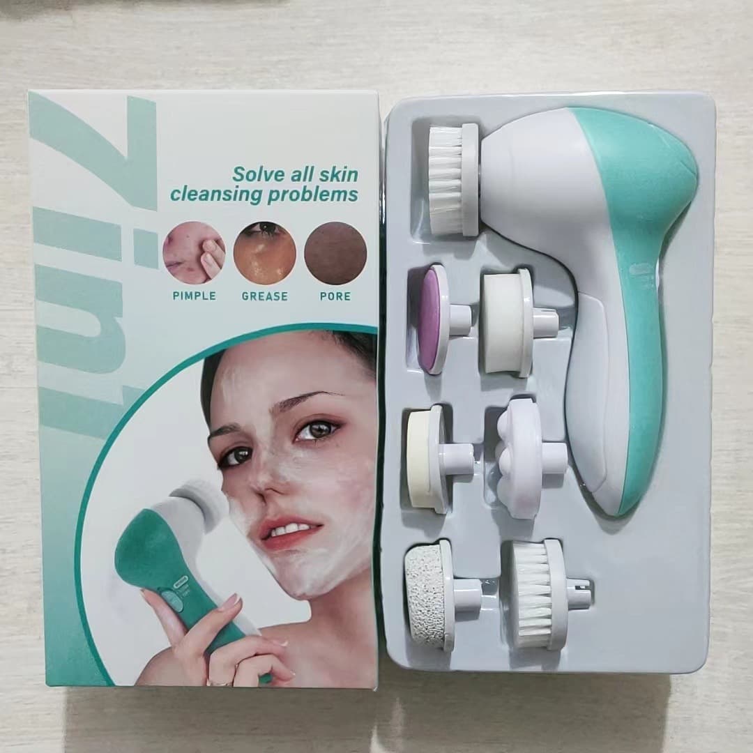 Cross-border multi-functional 7-in-1 electric facial cleansing brush, beauty instrument, facial and body massager, beauty cleaner