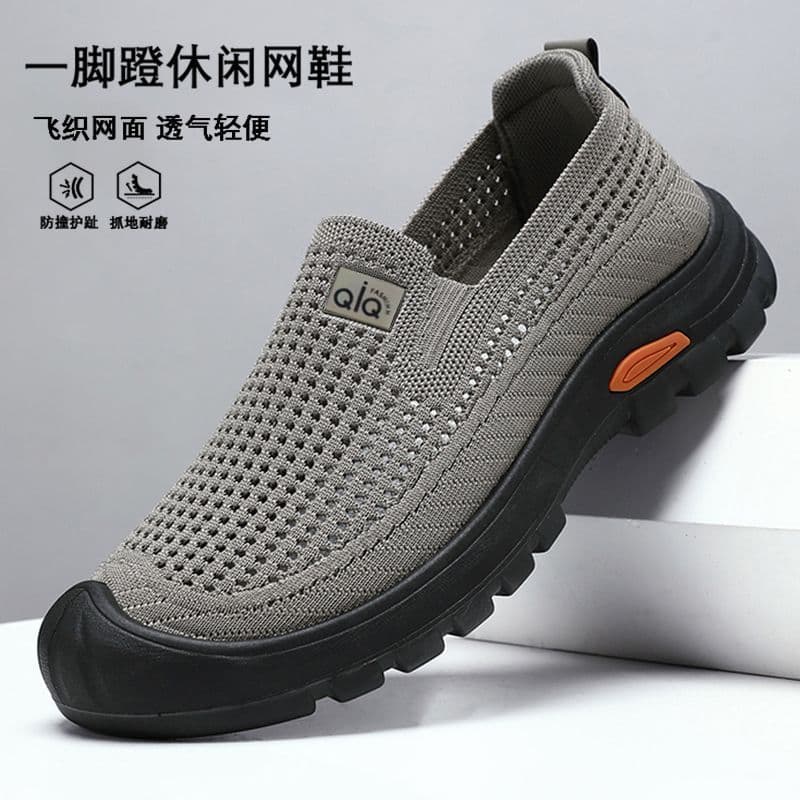 Middle-aged spring and autumn mesh shoes for dad, breathable mesh shoes for the elderly, comfortable lazy shoes, cross-border foreign trade sneakers for men