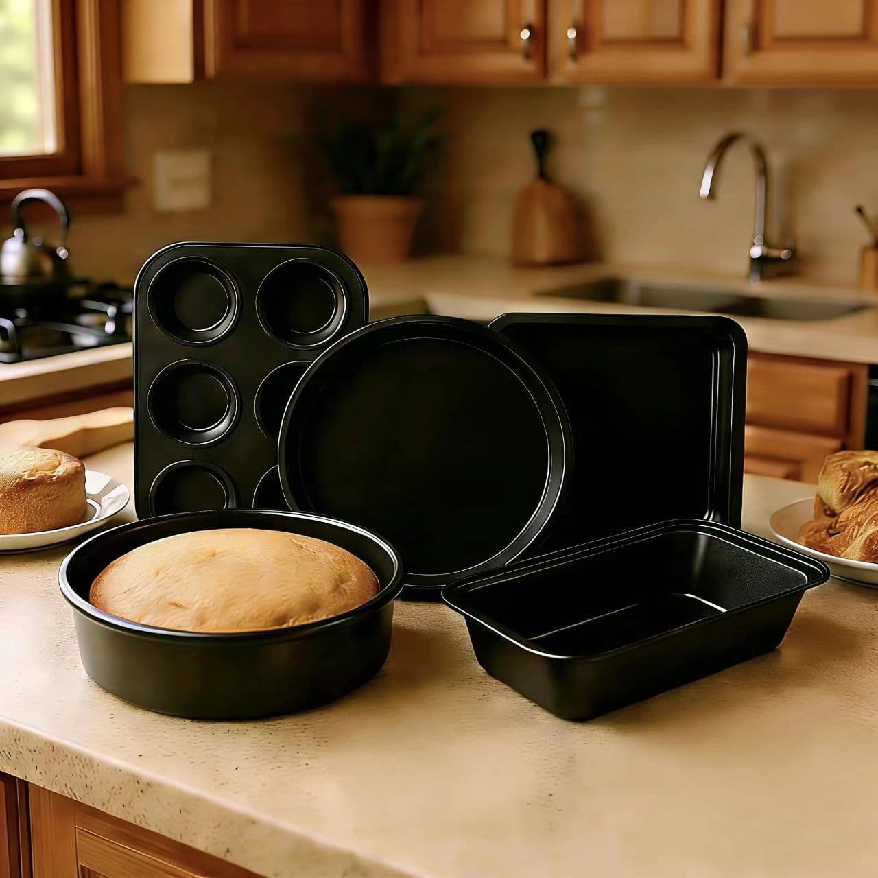 Baking Tool Set Cake Mold Baking Pan Pizza Tray Mousse Chocolate Baking Supplies 5-Piece Set