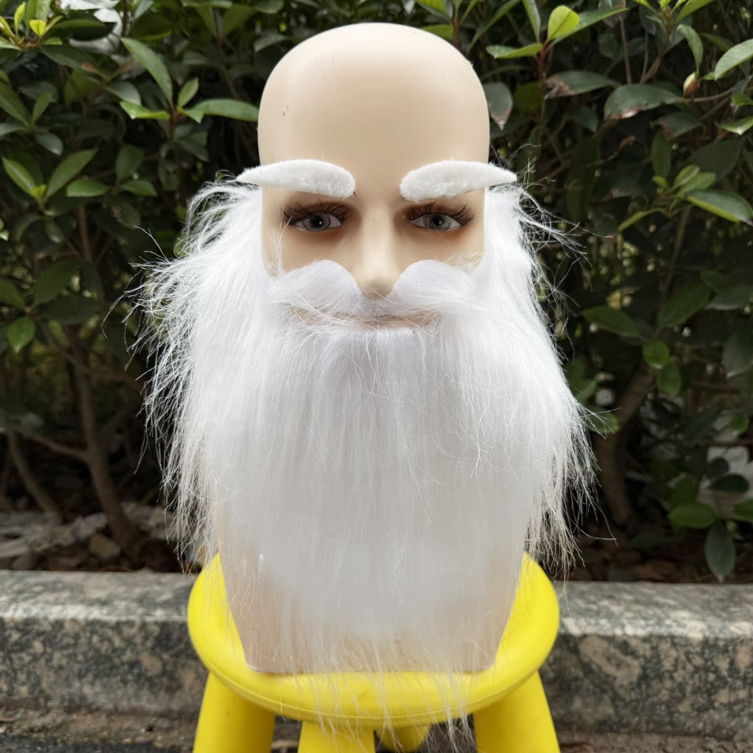 Halloween Elderly Fake Beard Men's Black And White Cheeky Beard Party Performance Props Half Handmade Mechanical Processed