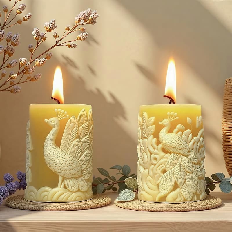 Peacock Aromatherapy Candle Silicone Mold DIY Phoenix Carved Plaster Art Candle Animal Handmade Gift Mold