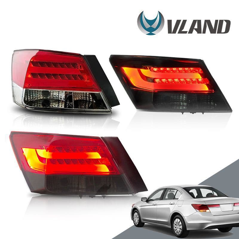 vland is suitable for 2008-2013 Honda Accord taillight assembly modified car led brake spot