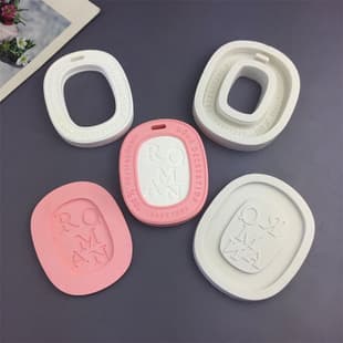 DIY Wardrobe Oval Silicone Mold for Plaque, Candle, Aromatherapy Pendant, Tool, Gypsum Aromatherapy Tag Mold