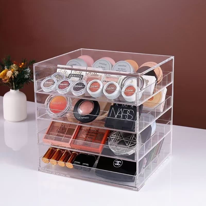 Acrylic Multi-Layer Drawer Display Stand Desktop Jewelry Eyeshadow Palette Powder Cushion High-Transparency Drawer Storage Box