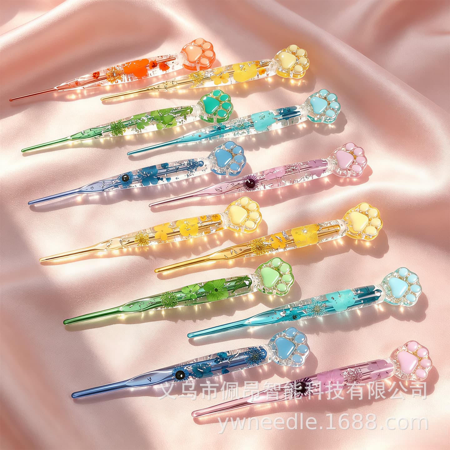 Cross-border creative cat claw shape knitted wool glue crochet hook American standard crystal resin glue crochet set in stock