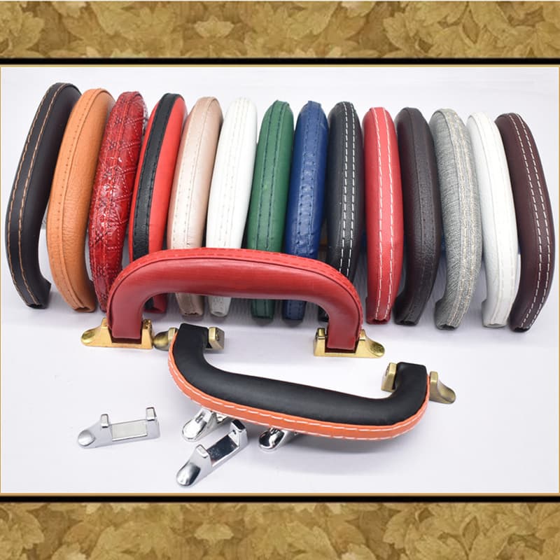 Factory direct sales leather handles, luggage handles, base handles, wine box accessories, leather handles