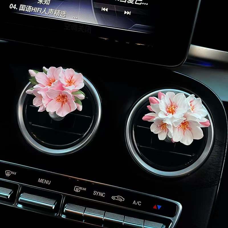 Custom Car Air Vent Diffuser with Floral Design for Women, Aromatherapy Gypsum Ornament