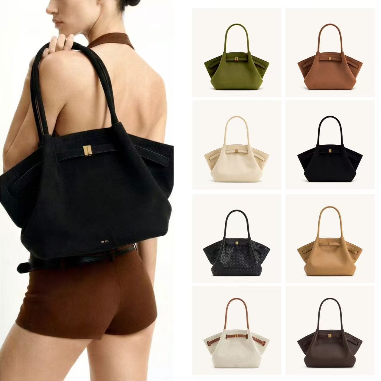 In Stock JW Pei Dumpling Bag Autumn Winter Hot Sale Suede Large Capacity Shoulder Tote Bag Genuine Leather Shoulder Underarm Bag