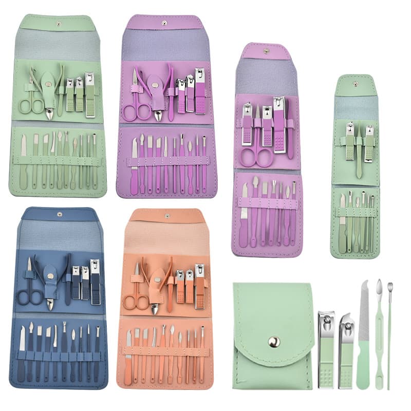 Wholesale Colorful Nail Clipper Set 16-Piece Manicure Pedicure Tool Kit Nail Clippers Nail Scissors